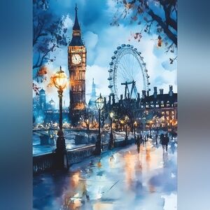 5pc= Besutiful Water Color Prints